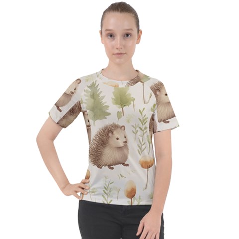 Hedgehog Mushroom Women s Sport Raglan T-shirt by Ndabl3x