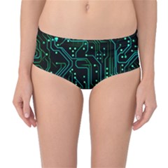 Circuits Circuit Board Green Mid-waist Bikini Bottoms by Ndabl3x