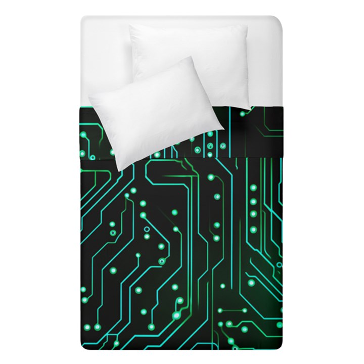 Circuits Circuit Board Green Duvet Cover Double Side (Single Size)