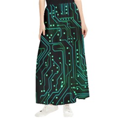 Circuits Circuit Board Green Maxi Chiffon Skirt by Ndabl3x