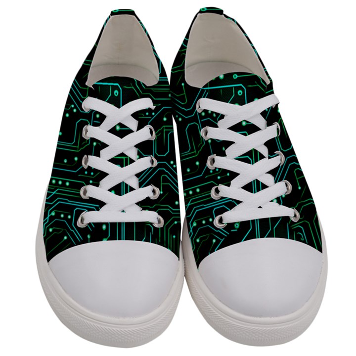 Circuits Circuit Board Green Women s Low Top Canvas Sneakers