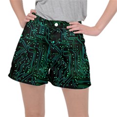 Circuits Circuit Board Green Women s Ripstop Shorts by Ndabl3x