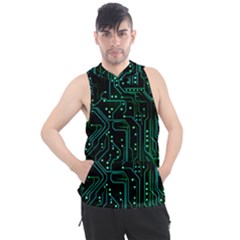 Circuits Circuit Board Green Men s Sleeveless Hoodie by Ndabl3x