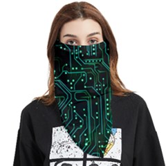 Circuits Circuit Board Green Face Covering Bandana (triangle) by Ndabl3x