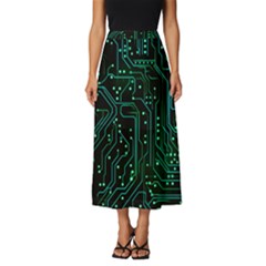 Circuits Circuit Board Green Classic Midi Chiffon Skirt by Ndabl3x