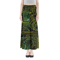 Circuits Circuit Board Yelow Full Length Maxi Skirt by Ndabl3x