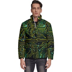 Circuits Circuit Board Yelow Men s Puffer Bubble Jacket Coat by Ndabl3x