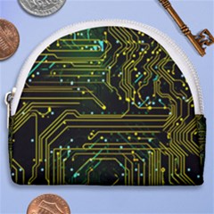 Circuits Circuit Board Yelow Horseshoe Style Canvas Pouch by Ndabl3x