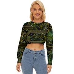 Circuits Circuit Board Yelow Lightweight Long Sleeve Sweatshirt by Ndabl3x