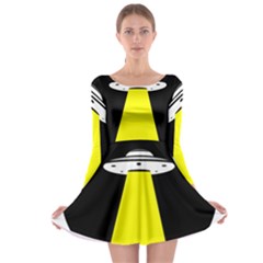 Ufo Flying Saucer Extraterrestrial Long Sleeve Skater Dress by Cendanart