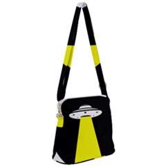 Ufo Flying Saucer Extraterrestrial Zipper Messenger Bag by Cendanart