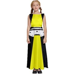 Ufo Flying Saucer Extraterrestrial Kids  Satin Sleeveless Maxi Dress by Cendanart