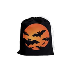 Halloween Bats Moon Full Moon Drawstring Pouch (medium) by Cendanart