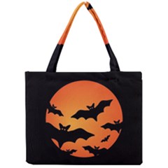 Halloween Bats Moon Full Moon Mini Tote Bag by Cendanart