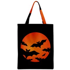 Halloween Bats Moon Full Moon Zipper Classic Tote Bag by Cendanart