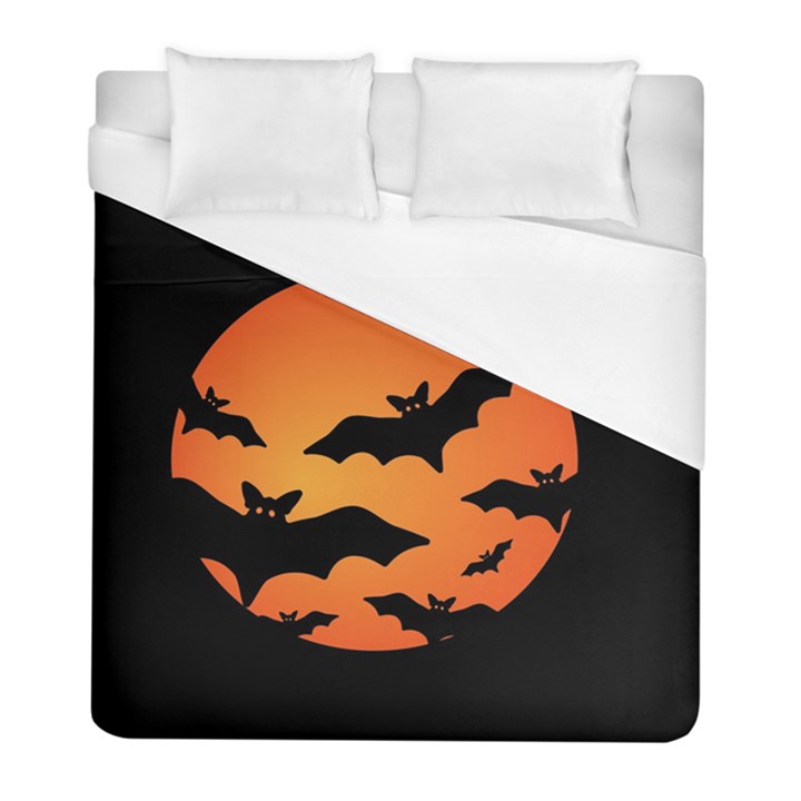 Halloween Bats Moon Full Moon Duvet Cover (Full/ Double Size)