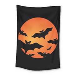 Halloween Bats Moon Full Moon Small Tapestry by Cendanart