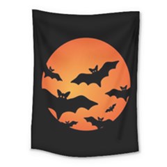 Halloween Bats Moon Full Moon Medium Tapestry by Cendanart