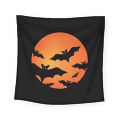 Halloween Bats Moon Full Moon Square Tapestry (small) by Cendanart