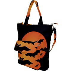 Halloween Bats Moon Full Moon Shoulder Tote Bag