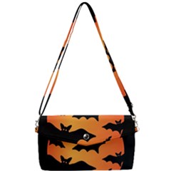 Halloween Bats Moon Full Moon Removable Strap Clutch Bag by Cendanart