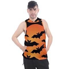 Halloween Bats Moon Full Moon Men s Sleeveless Hoodie by Cendanart