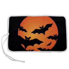 Halloween Bats Moon Full Moon Pen Storage Case (l) by Cendanart