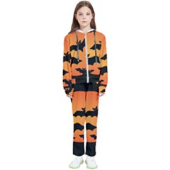 Halloween Bats Moon Full Moon Kids  Tracksuit by Cendanart