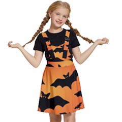 Halloween Bats Moon Full Moon Kids  Apron Dress by Cendanart