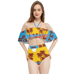 Vaccination Summer Halter Flowy Bikini Set 