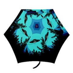 Ufo Alien Night Sky Night Mini Folding Umbrellas by Cendanart