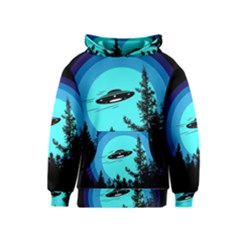 Ufo Alien Night Sky Night Kids  Pullover Hoodie by Cendanart