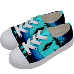 Ufo Alien Night Sky Night Kids  Low Top Canvas Sneakers by Cendanart