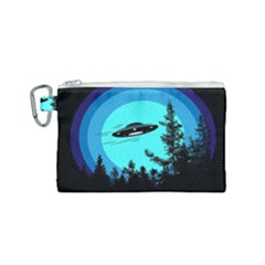 Ufo Alien Night Sky Night Canvas Cosmetic Bag (small) by Cendanart