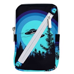 Ufo Alien Night Sky Night Belt Pouch Bag (small) by Cendanart