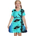 Ufo Alien Night Sky Night Kids  Short Sleeve Tiered Mini Dress View1