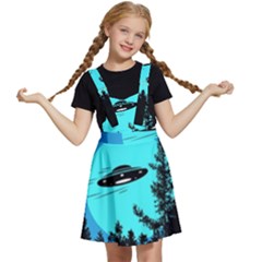 Ufo Alien Night Sky Night Kids  Apron Dress by Cendanart