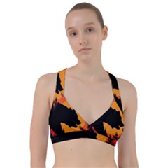 Forest Bear Silhouette Sunset Sweetheart Sports Bra by Cendanart