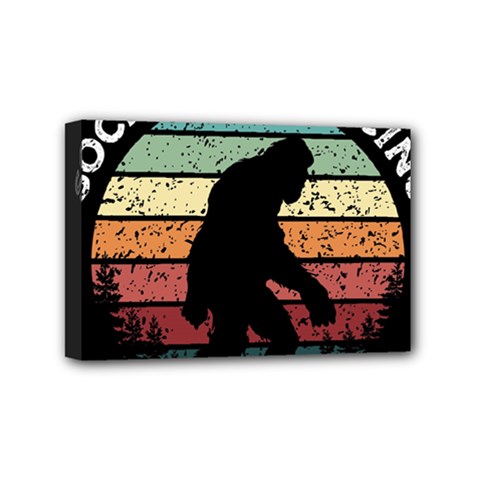 Monster Yeti Social Distance Monkey Mini Canvas 6  X 4  (stretched) by Cendanart