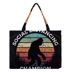 Monster Yeti Social Distance Monkey Medium Tote Bag by Cendanart