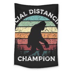 Monster Yeti Social Distance Monkey Large Tapestry by Cendanart