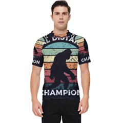 Monster Yeti Social Distance Monkey Men s Short Sleeve Rash Guard by Cendanart