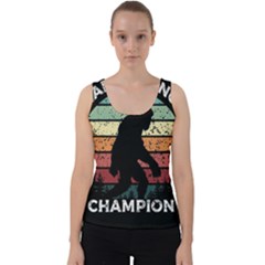 Monster Yeti Social Distance Monkey Velvet Tank Top by Cendanart