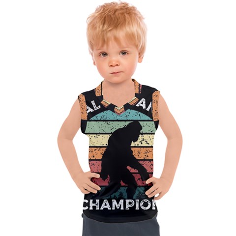 Monster Yeti Social Distance Monkey Kids  Sport Tank Top by Cendanart