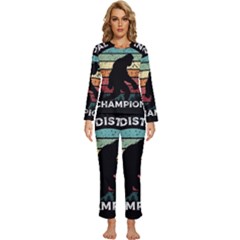 Monster Yeti Social Distance Monkey Womens  Long Sleeve Lightweight Pajamas Set by Cendanart