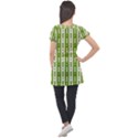 Christmas Green Tree Background Puff Sleeve Tunic Top View2