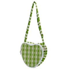 Christmas Green Tree Background Heart Shoulder Bag by Cendanart