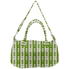 Christmas Green Tree Background Removable Strap Handbag by Cendanart