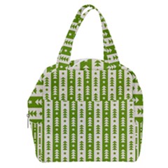 Christmas Green Tree Background Boxy Hand Bag by Cendanart