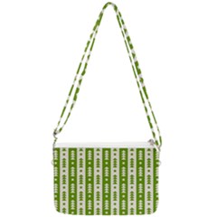 Christmas Green Tree Background Double Gusset Crossbody Bag by Cendanart